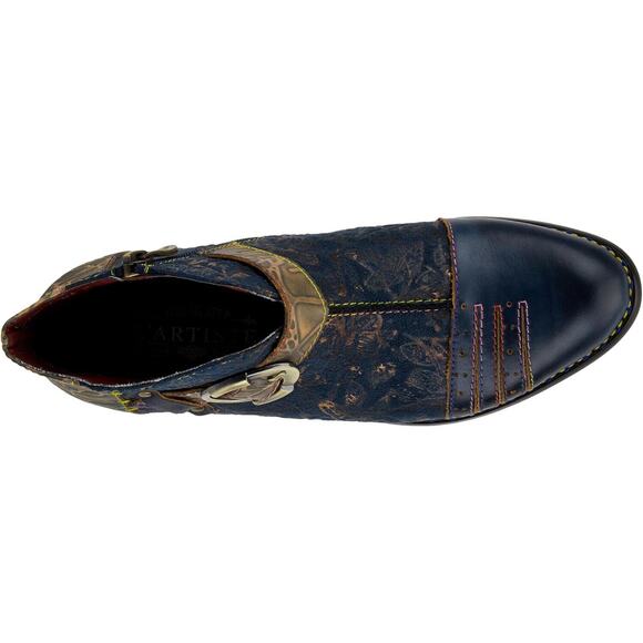 L'Artiste by Spring Step Womens Georgiana Leather Ankle Boot -- Blue Multi NEW - Picture 6 of 8